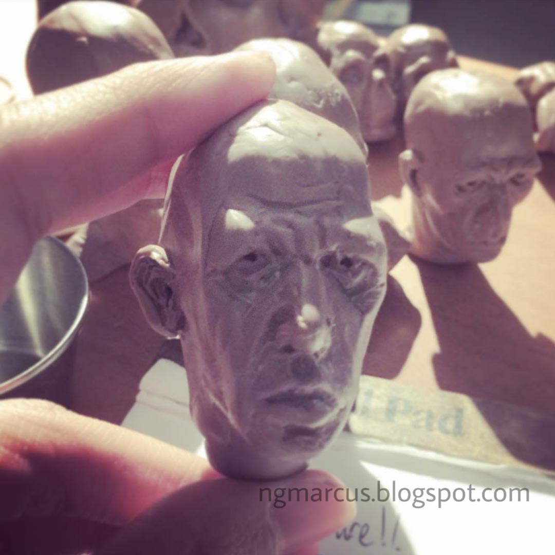 clay modelling human head