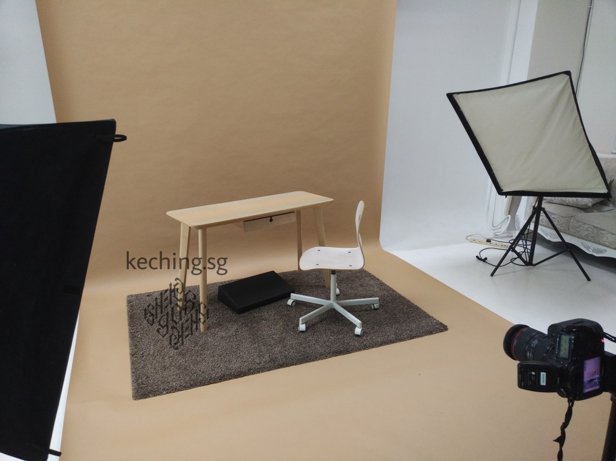 My footrest in the hands of a furniture photography specialist