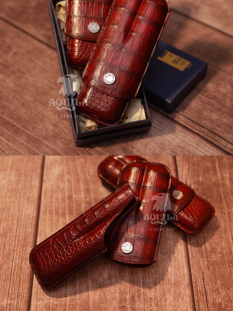 oxblood leather cigar case