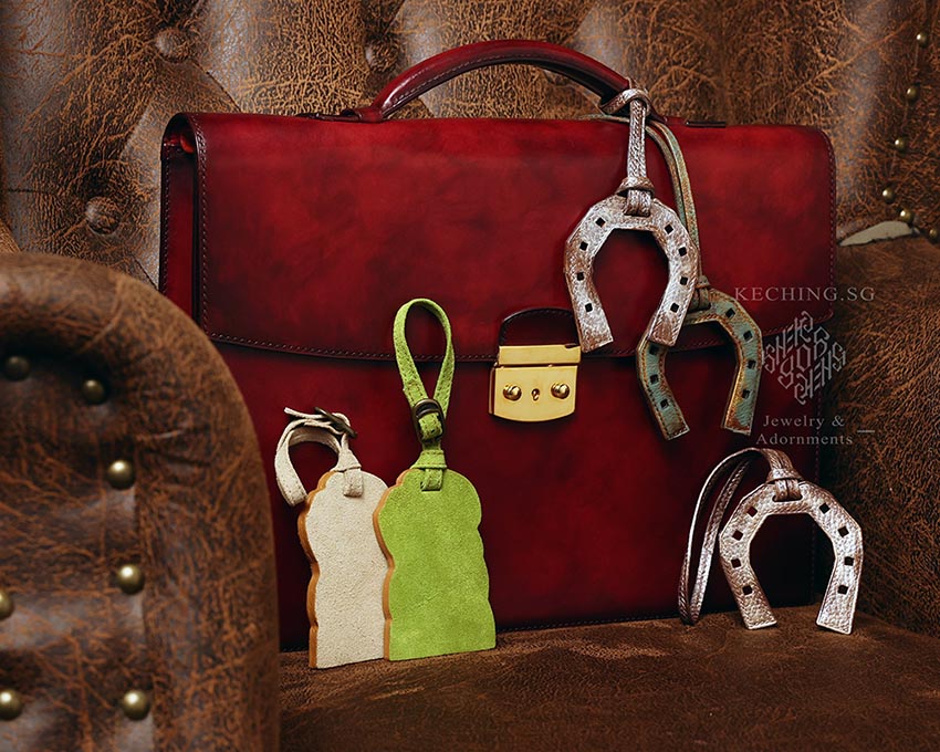 handmade leather bag charms